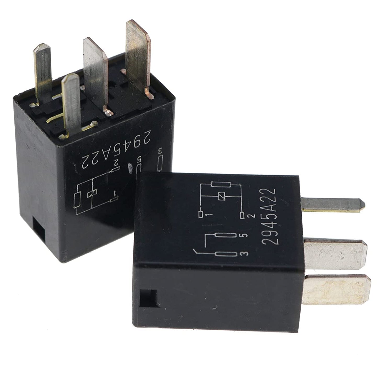 2X 4-PIN 8T2T-14B192-AA Relay Black Multi-Purpose Relay Compatible With Fusion F150 F-250