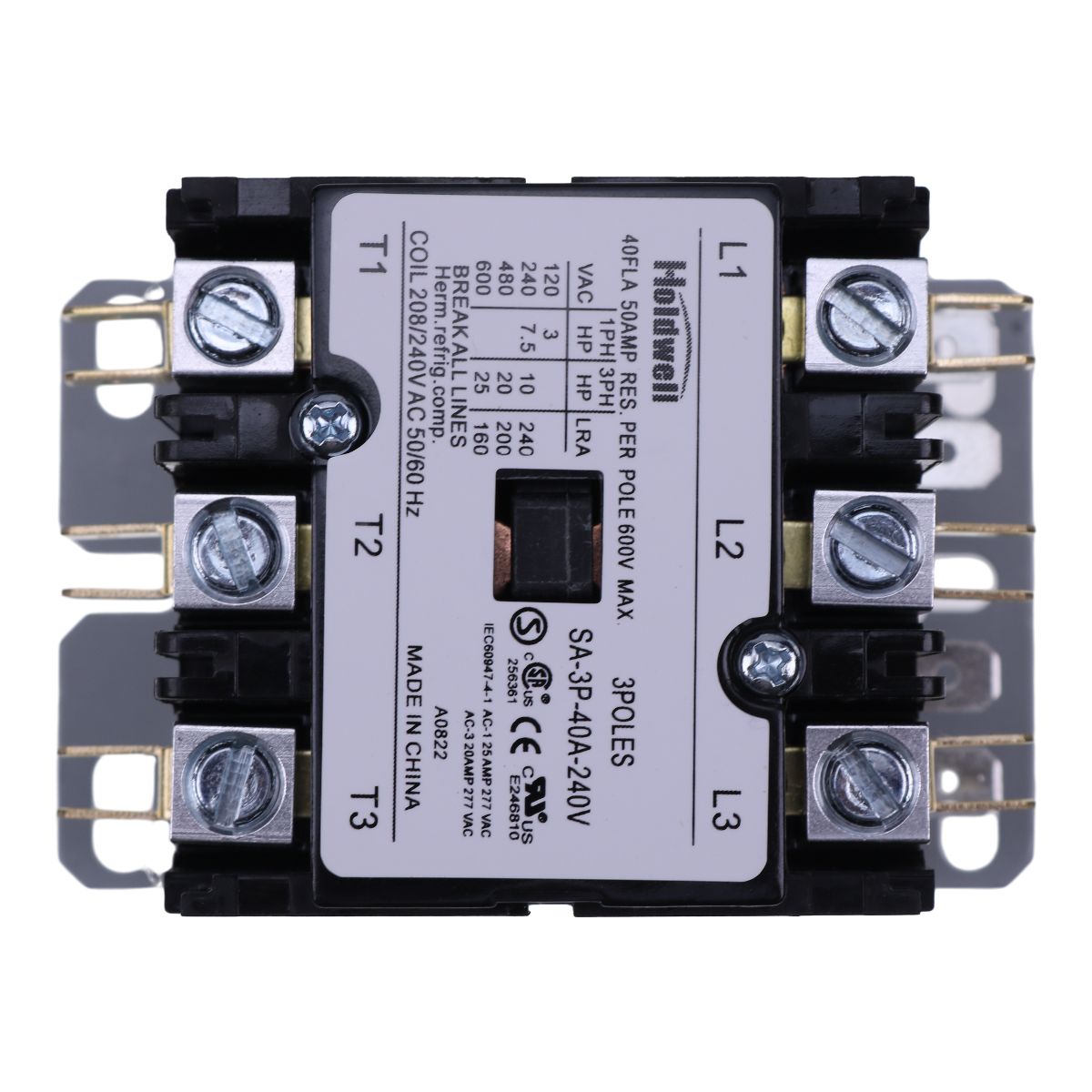 3 Poles 40 Amp 240V AC Coil DP Definite Purpose Contactor SA-3P-40A-240V