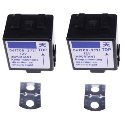 2PCS 12V Time Delay Relay Solenoid 061700-3770 For Denso Kubota Engine Stop Relay
