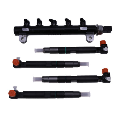 New 4X Fuel Injectors 400903-00074D 7275454 28337917 & 1X Common Rail 28240435 7030409 150120-00062A Compatible with Doosan D24 Engine Bobcat S450 S510 S550 S570 S590 S595 S630 S650