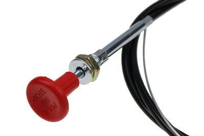 New 72" Long Universal Stop Cable w/Red Knob Shut Off Cable CC66 Compatible with Massey Ferguson 165 175 235 245 255 265 275 285 1080 1085 1100