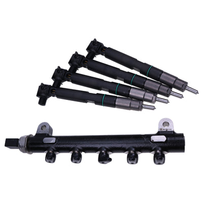 New 4X Fuel Injectors 400903-00074D 7275454 28337917 & 1X Common Rail 28240435 7030409 150120-00062A Compatible with Doosan D24 Engine Bobcat S450 S510 S550 S570 S590 S595 S630 S650