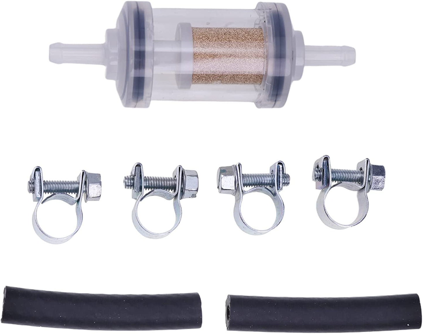 New Diesel Fuel Filter Kit with Clamps and Hoses with 297 Micron Bronze Element Compatible with Webasto Eberspacher Parking Heater Fuel System