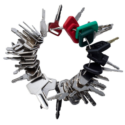 39PCS Heavy Equipment Key Set Construction Ignition Keys Set Compatible with CAT, Case, JD, Daewoo, Hyster, Takeuchi, Komatsu, Kubota, Yanmar, and More
