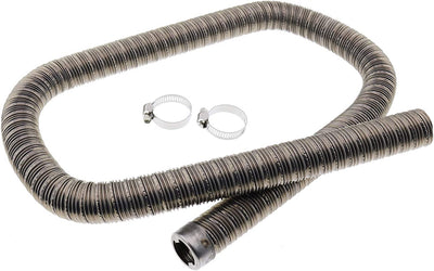 New 24mm Stainless Steel Exhaust Pipe(1m) 36061296 90394 with Clamps Compatible with Webasto Eberspacher Diesel Parking Heaters